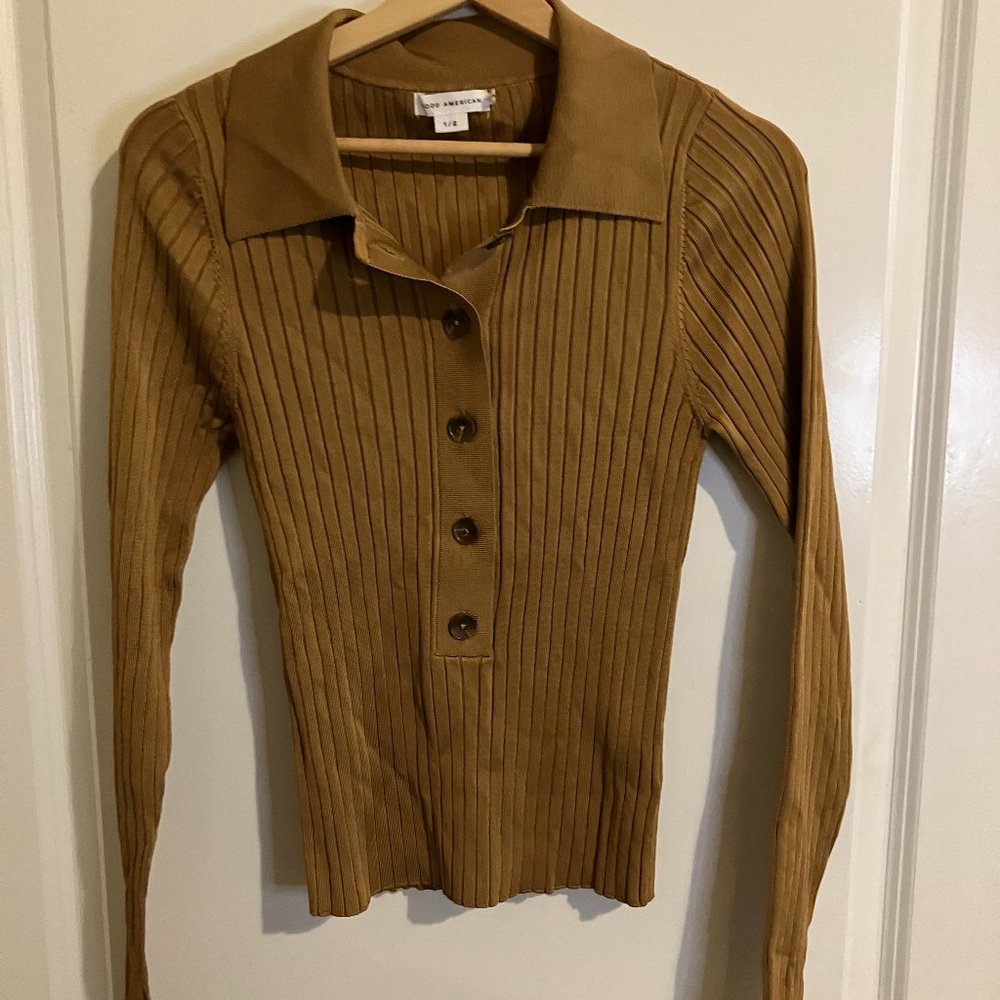 Good American Plaited Rib Polo